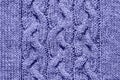 Lilac very peri knitted texture, handmade knitwear. Color of the year 2022 toned. Royalty Free Stock Photo