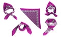 lilac, violet, purple, manzhenta scarf, bandanna, pattern, isolated