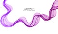 Lilac wavy transparent wave on white background, design element Royalty Free Stock Photo