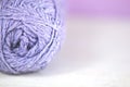 Lilac yarn / wool Macro on soft focus background