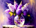 Lilacs branches in the vase - AI generated art