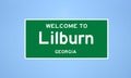 Lilburn, Georgia city limit sign. Town sign from the USA.