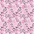 Lili pink seaweed plants seamless pattern