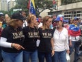 Lilian Tintori wife of Leopoldo Lopez and Venezuela deputy Freddy Guevara Protests in Venezuela