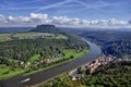 Lilienstein mesa above the river Elbe.