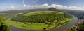 Lilienstein mesa above the river Elbe. Royalty Free Stock Photo