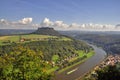 Lilienstein mesa above the river Elbe.