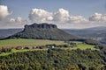 Lilienstein mesa above the river Elbe. Royalty Free Stock Photo