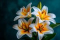 Lilies, in a painterÃ¢â¬â¢s studio, captured on canvas immortalize the fleeting beauty of their blooms Royalty Free Stock Photo