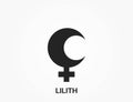 lilith astrology symbol. zodiac, astronomy and horoscope sign. isolated vector image