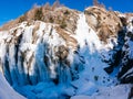 Lillaz icefall: ice climbing paradise. Concepts: extreme sport,