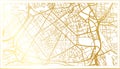 Lille France City Map in Retro Style in Golden Color. Outline Map