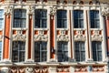 France, Lille, Facade of a house on the theater square