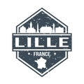 Lille France Travel Stamp Icon Skyline City Design Tourism. Seal Passport Vector.