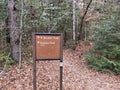 Boulder Trail sign Lilly Boulder Field in The Nature Conservancy's Stone Preserve Royalty Free Stock Photo