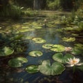 Lilly Pads on a Serene Pond Royalty Free Stock Photo
