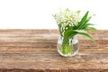 Lilly of valley on wood Royalty Free Stock Photo