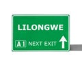 LILONGWE road sign isolated on white
