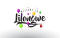 Lilongwe Welcome to Text with Colorful Balloons and Stars Design