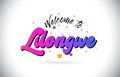 Lilongwe Welcome To Word Text with Purple Pink Handwritten Font and Yellow Stars Shape Design Vector
