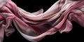 Lily dynamic cloth silk scarf movement floating fabric, concept of Fluidity, created with Generative AI technology