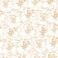 Lily flower beautiful outline seamless pattern on white background