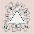 Lily flowers decorative triangle frame