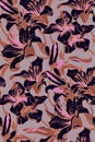 Lily flowers modern seamless pattern in trendy boho colors.