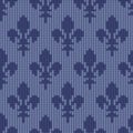 Lily of French House of Bourbon on a vintage blue background