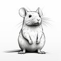 Lily Mouse: Precise Hyperrealistic Black And White Cartoon Illustration Royalty Free Stock Photo