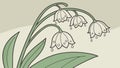 Lily of the valley with subtle musical notes, gentle spring tune, vector design Generative AI Royalty Free Stock Photo