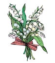 Lily of the valley - vintage engraved illustration of spring flo Royalty Free Stock Photo