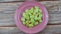 Lima bean on the plate Royalty Free Stock Photo