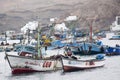 Lima, Boats in traditional fisher harbor of Pucusana.