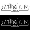 Lima city skyline. Linear style.