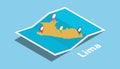 Lima largest city peru explore maps with isometric style and pin location tag on top