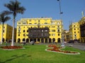 Lima, Peru - 30 Apr 20111: The vintage palace on Plaza de Armas, Plaza Mayor, Lima city, Peru, South America