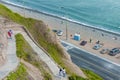 LIMA, PERU - APRIL 14, 2013: Pathway down to Beach in Miraflores, Lima, Peru.