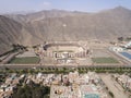 Aerial image of Monumental stadium in Lima Peru. Universitario soccer team from Peru. Royalty Free Stock Photo