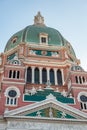 LIMA, PERU - APRIL 12, 2013: Upper part of the Church in Lima. Closeup photo