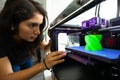 Lima, Peru - August 28, 2014: 3d printers are presented during a science fair in the city of Lima. 3d printers and their