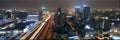 san isidro ,PERU- CIRCA 2013: Panoramic view of the Lima express way at night