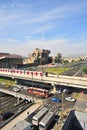 LIMA - PERU CIRCA 2019: View of the electric train at the station javier prado avenue