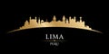 Lima Peru city silhouette black background