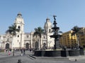 Lima Peru historic district plaza architecture buildings Royalty Free Stock Photo