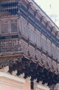 lima peru historic wooden balcony of the 19th century