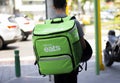 Uber eats man working at food delivery service Royalty Free Stock Photo