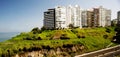 Lima, Peru -Beautiful view of Lima coastline from Miraflores district.route and luxury apartment blue sky background Royalty Free Stock Photo