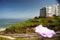 Lima, Peru Beautiful view of Lima coastline from Miraflores district.route and luxury apartment blue sky background Royalty Free Stock Photo