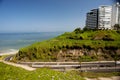 Lima, Peru -: Beautiful view of Lima coastline from Miraflores district.route and luxury apartment blue sky background Royalty Free Stock Photo
